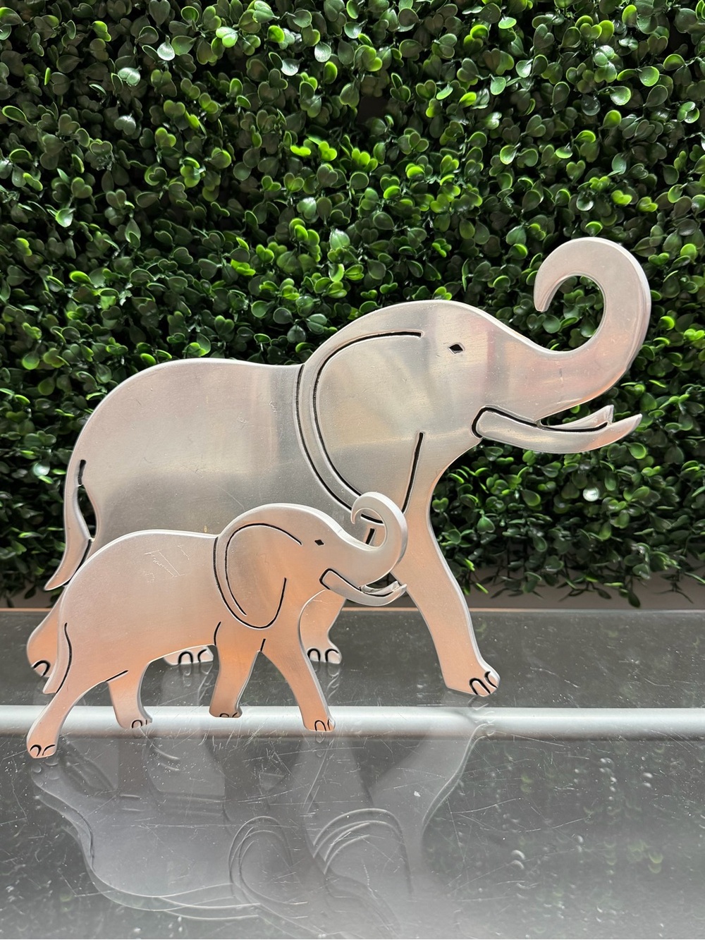Vintage Hallmark Silver Elephant Family Figurine